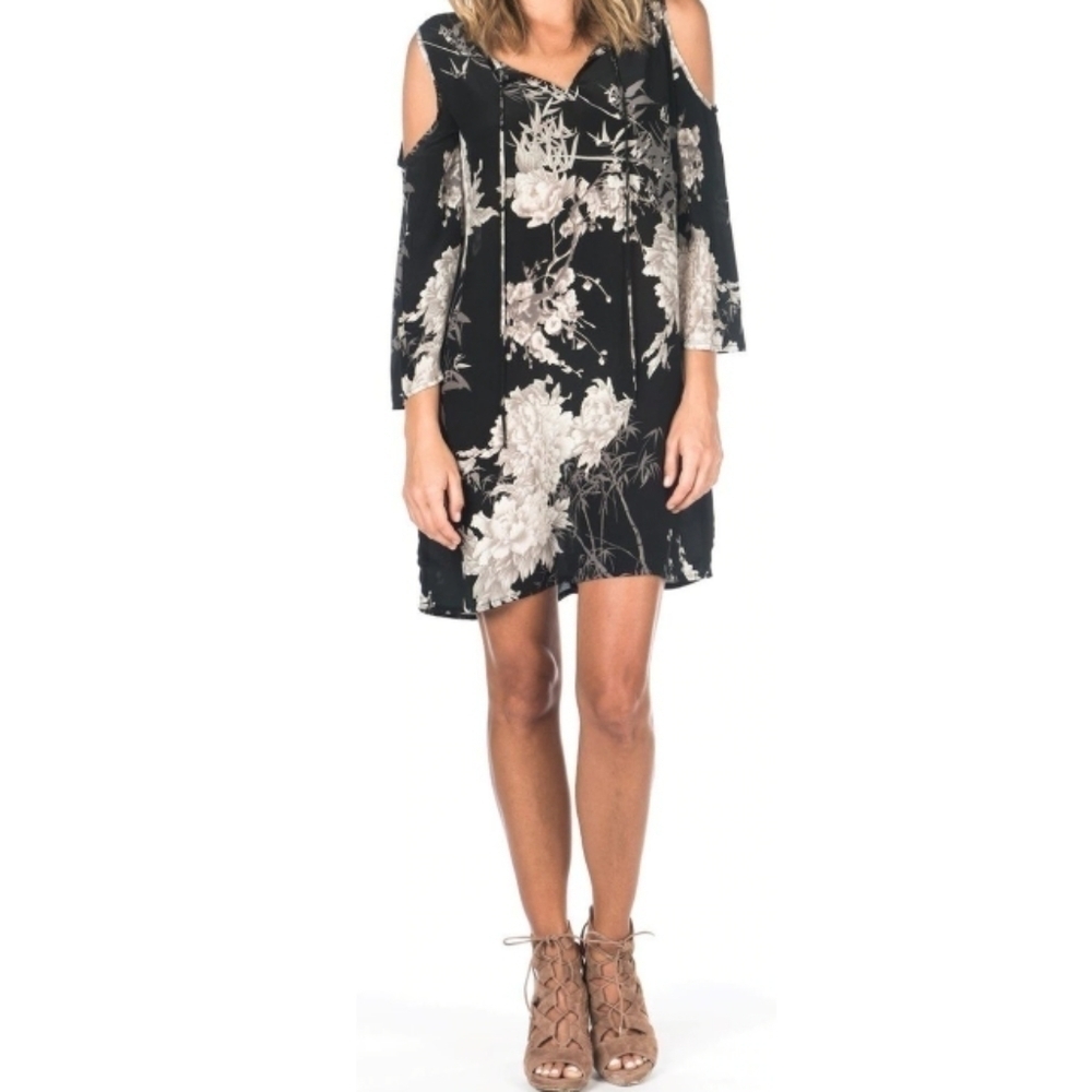 Tolani Robyn Silk Cold Shoulder Dress